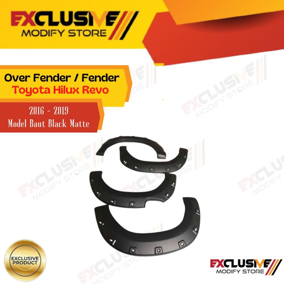 Over Fender/Fender Toyota Hilux Revo model Bolt black matte 2016-2019 Harga 2,850,000 rupiah*Gratis Ongkir