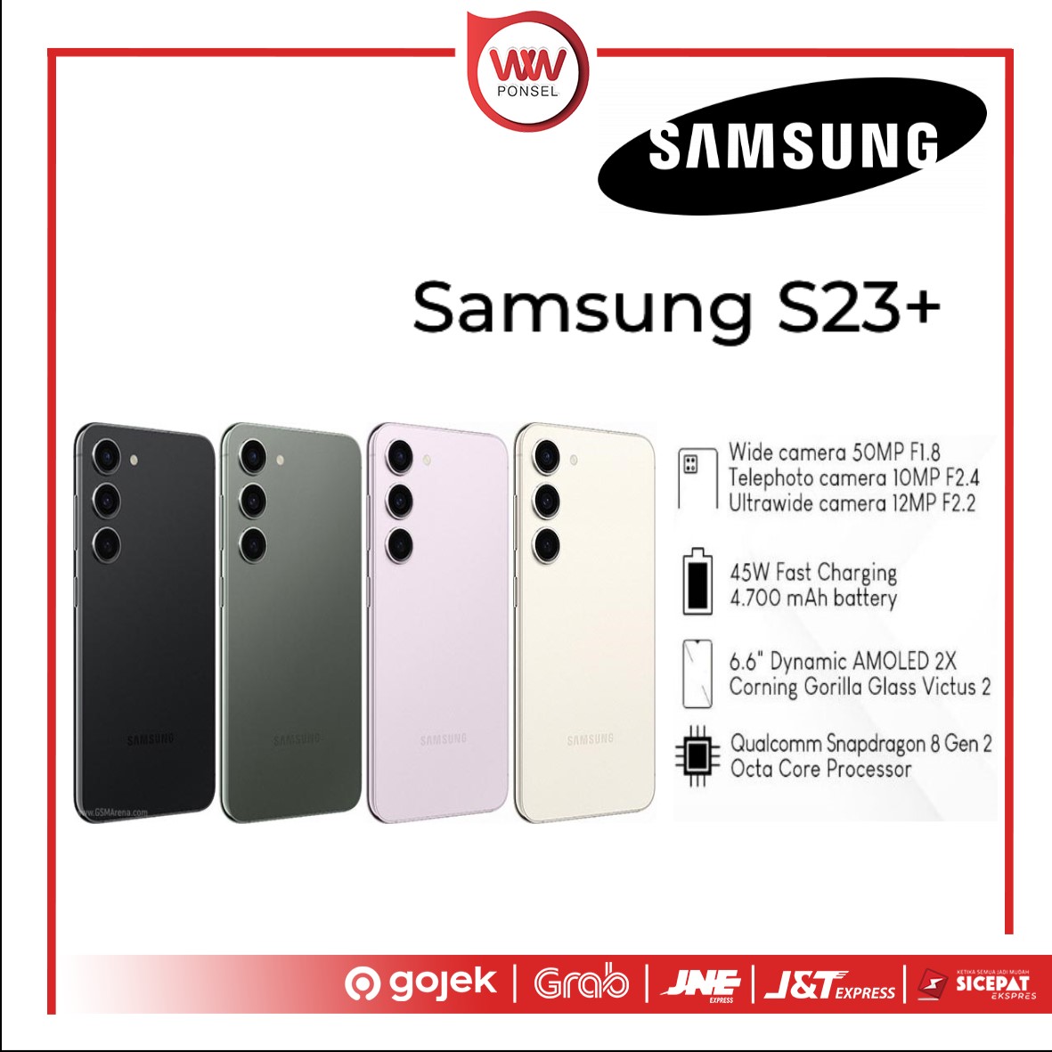 Hp Samsung S23+ Ram 8GB Internal 512GB Garansi Resmi Harga  15,999,000 Ringgit*Penghantaran Percuma