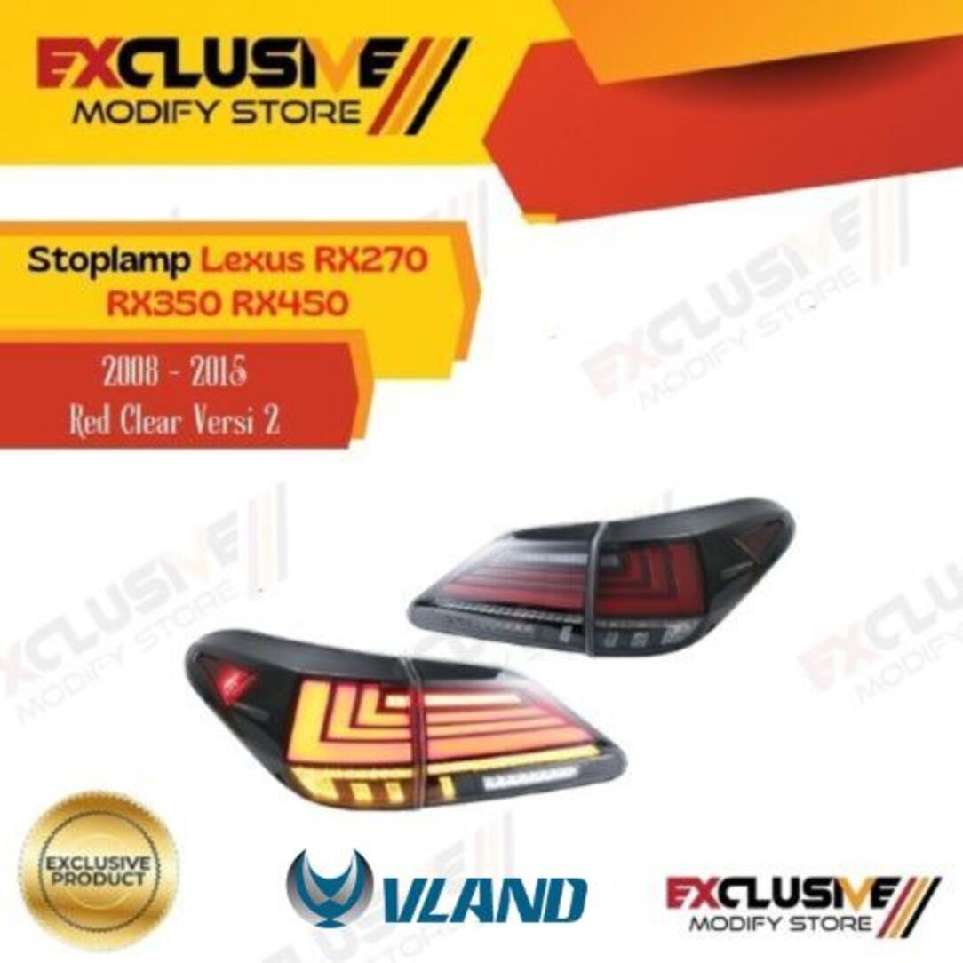 Stopamp Lexus RX270 RX350 RX450 V2 2021 style red clear 2008 - 2015 Harga 7,375,000 rupiah*Gratis Ongkir