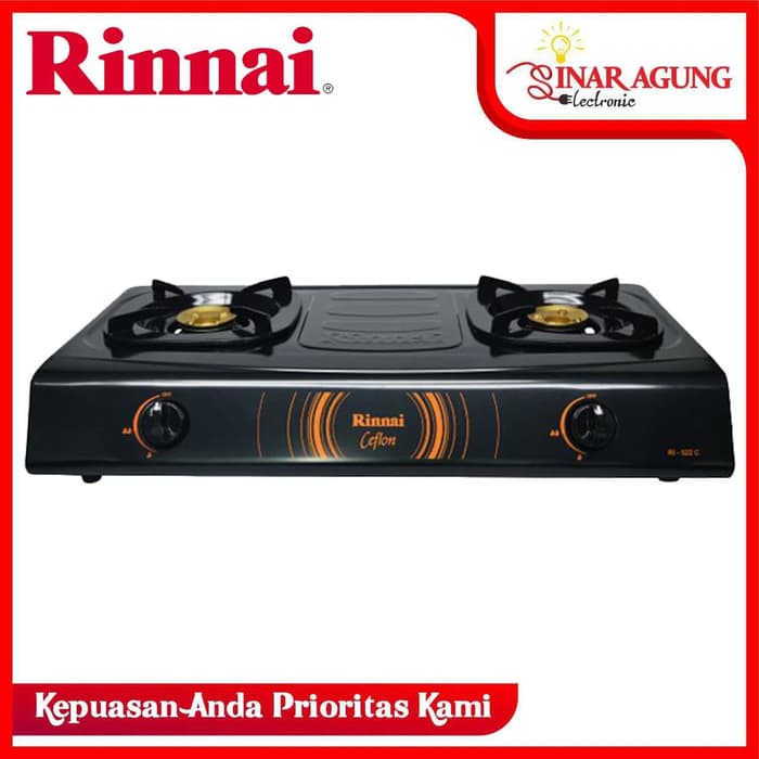 KOMPOR GAS RINNAI RI522C / RI-522C / RI 522 C [ 2 TUNGKU ] 100% ORI Harga 414,900 rupiah*Gratis Ongkir