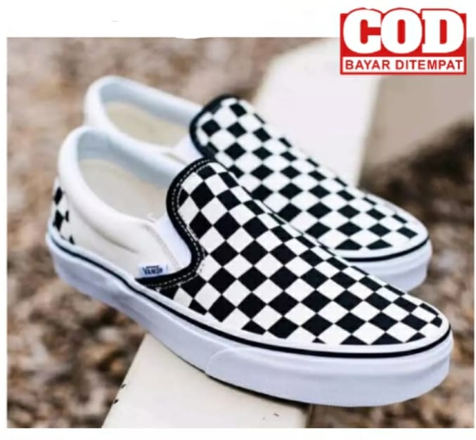 PROMO SEPATU SKATEBOOARD  SNEAKERS VANS 89_  SLIP ON PRIA WANITA  MOUTH SERIES