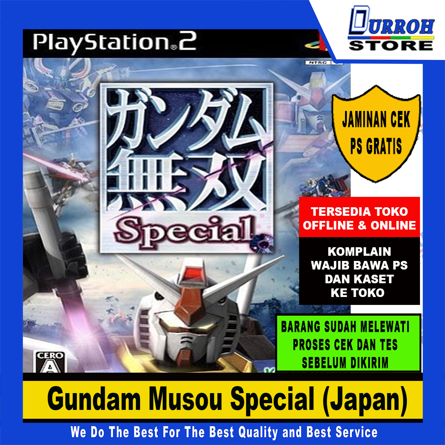 KASET DVD PS2 / PLAYSTATION 2 GUNDAM MUSOU SPECIAL Harga 9,000 rupiah*Gratis Ongkir