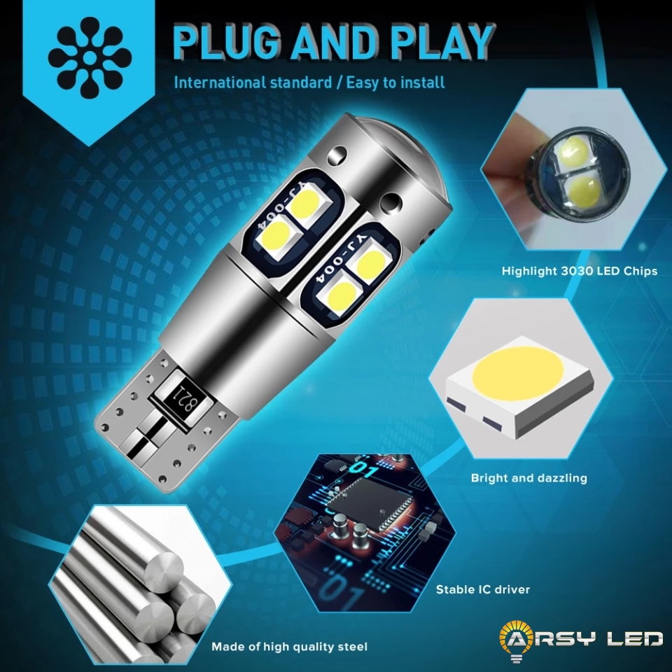 ARSYLED Lampu LED Mundur Mobil Calya Sigra Innova Reborn Avanza Xenia T10 T15 isi 2 buah - 3030 10 Mata Harga 95,000 rupiah*Gratis Ongkir