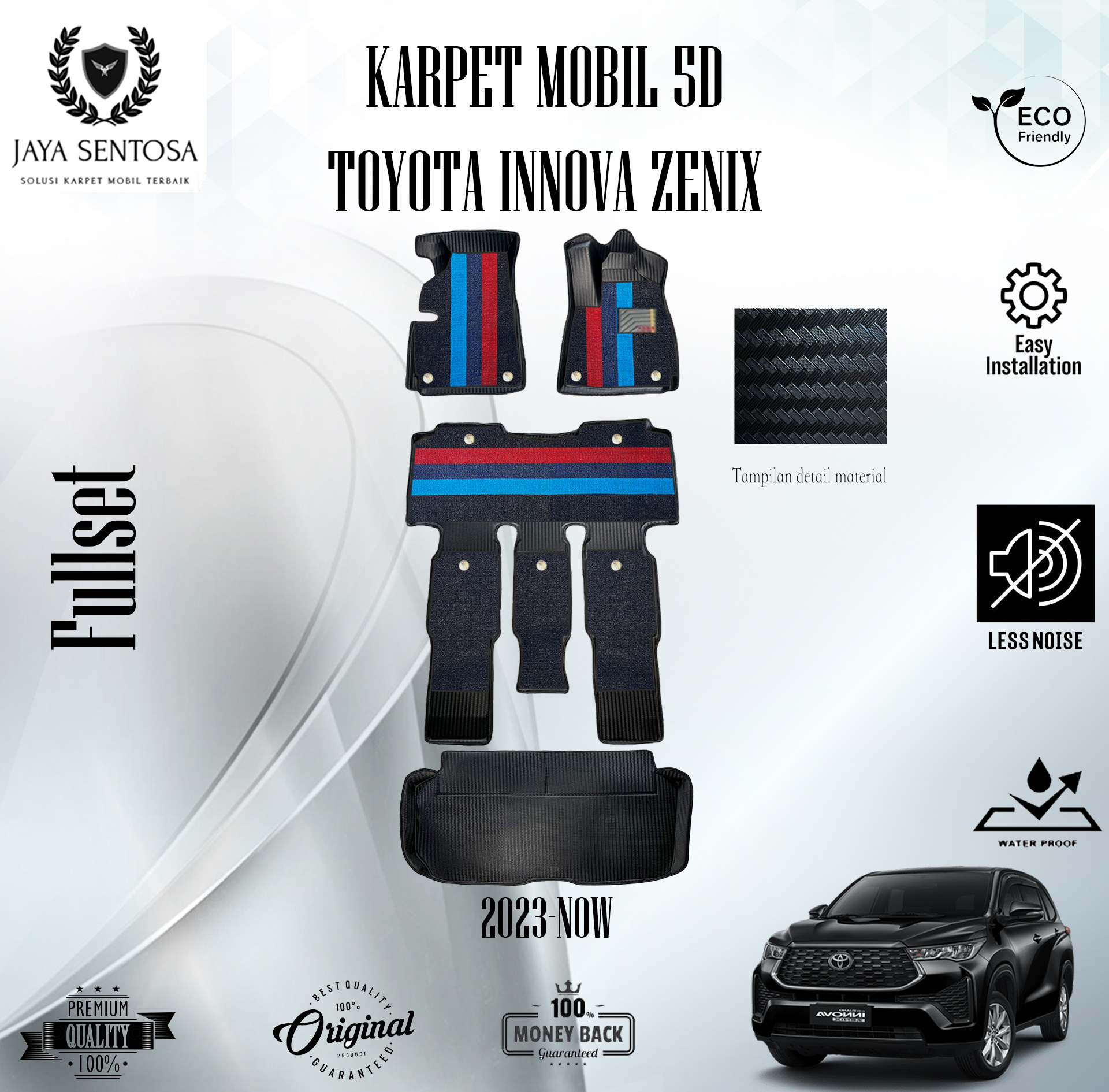 Karpet Mobil Toyota Innova Zenix 2023 + Alas Kaki Karpet 7D New Model 2 Baris Full Set Harga 300,000 rupiah*Gratis Ongkir
