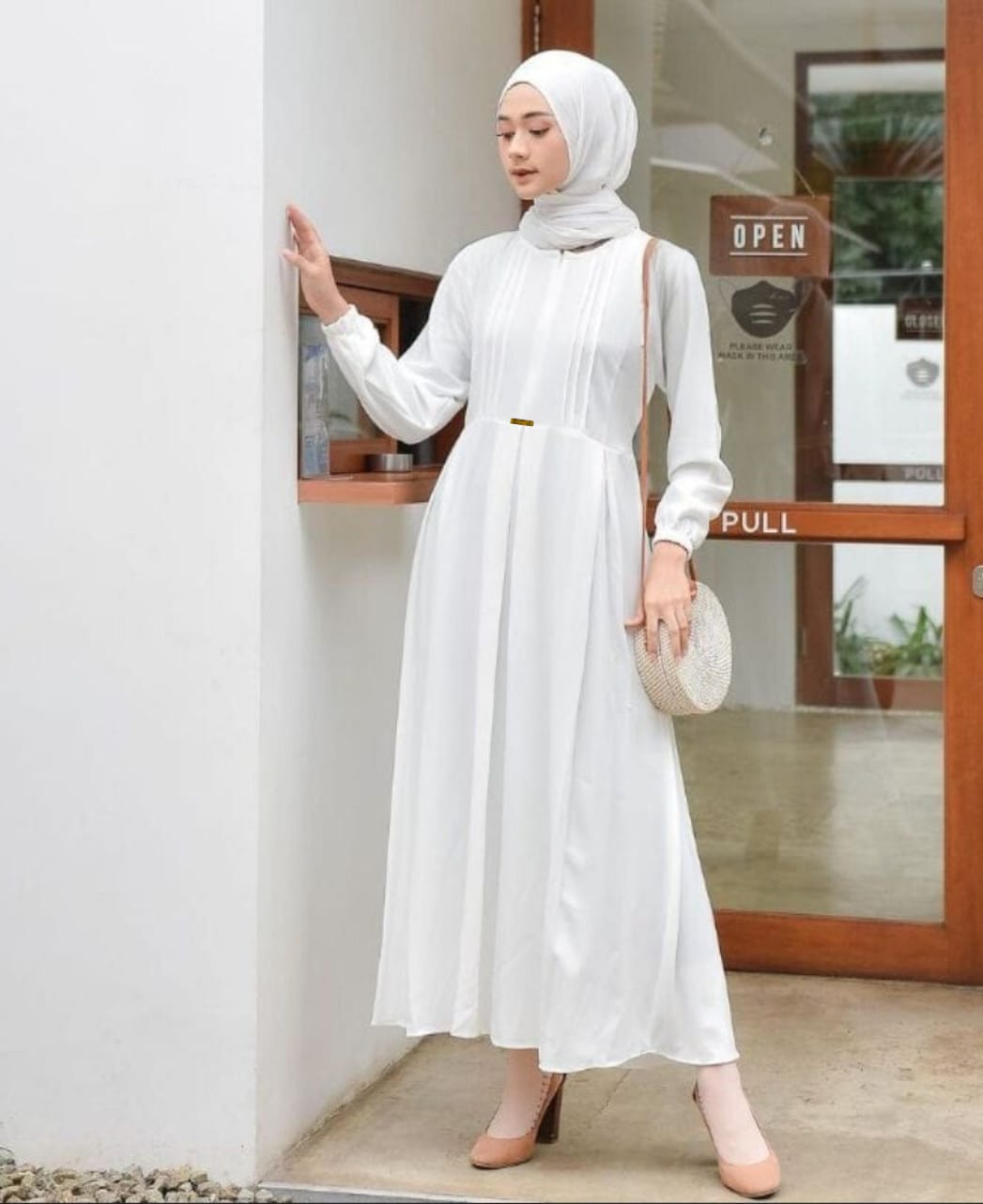 Hijab Long Dress Putih Long Dress Putih Hijab Jual Long Dress Putih Hijab  Terbaru