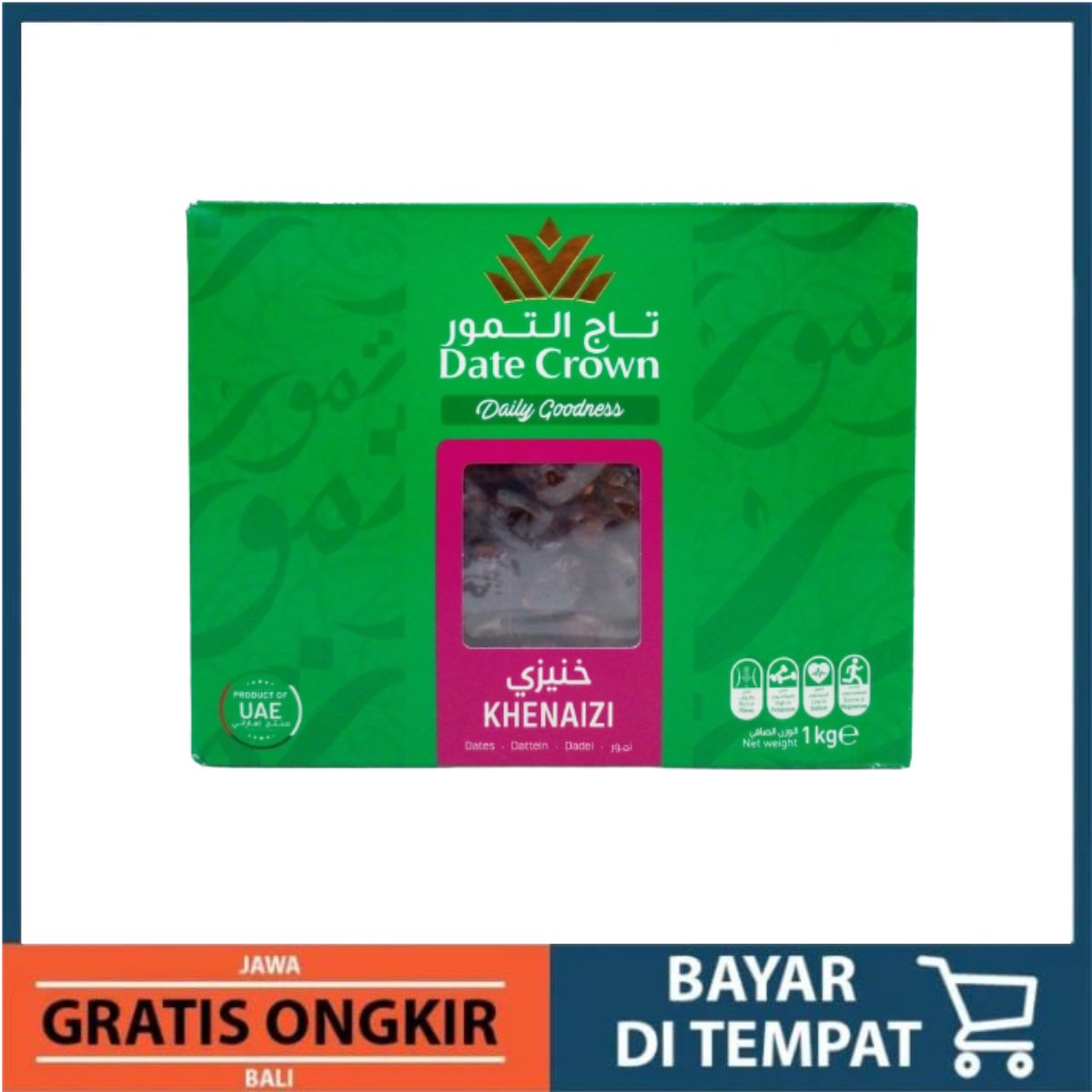 Kurma Fresh Terbaru Date Crown Khenaizi 1 Kg - Premium Emirates Dates - Kurma Import - United Arab Emi…