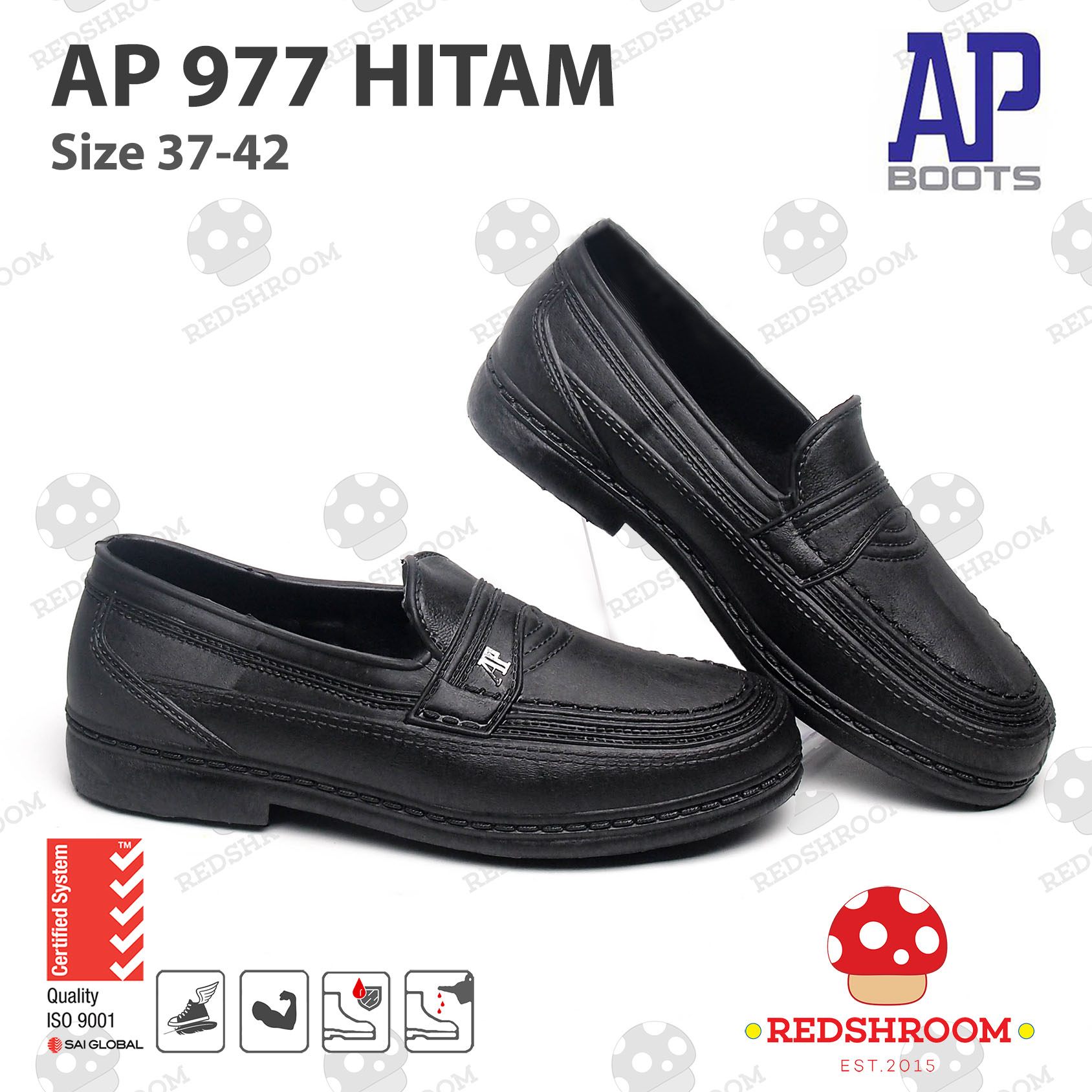 Sepatu Pantofel Karet ATT AB 505 Hitam Karet Fashion Casual Formal