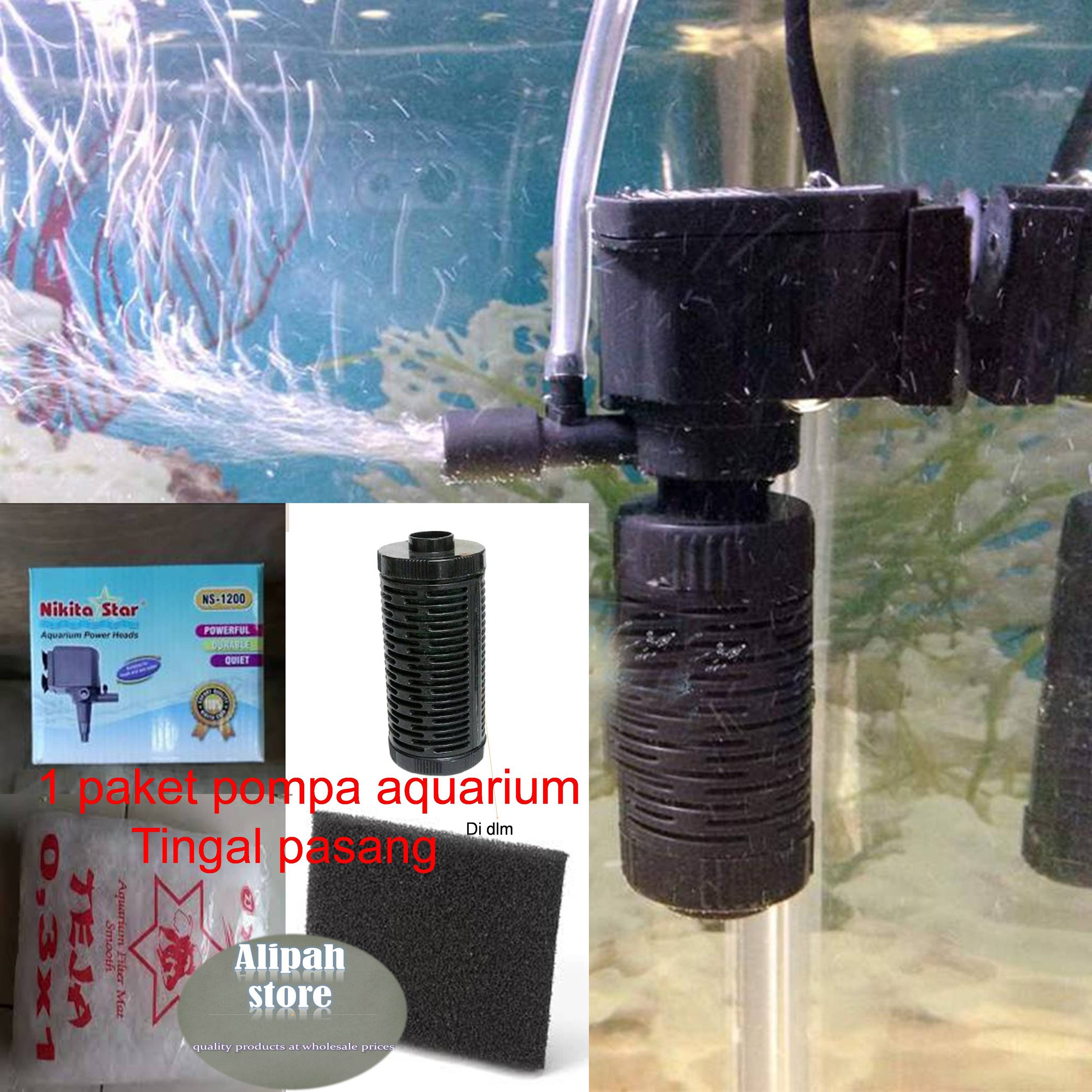 1paket pompa celup aquarium lengkap siap pasang 1200 Pompa