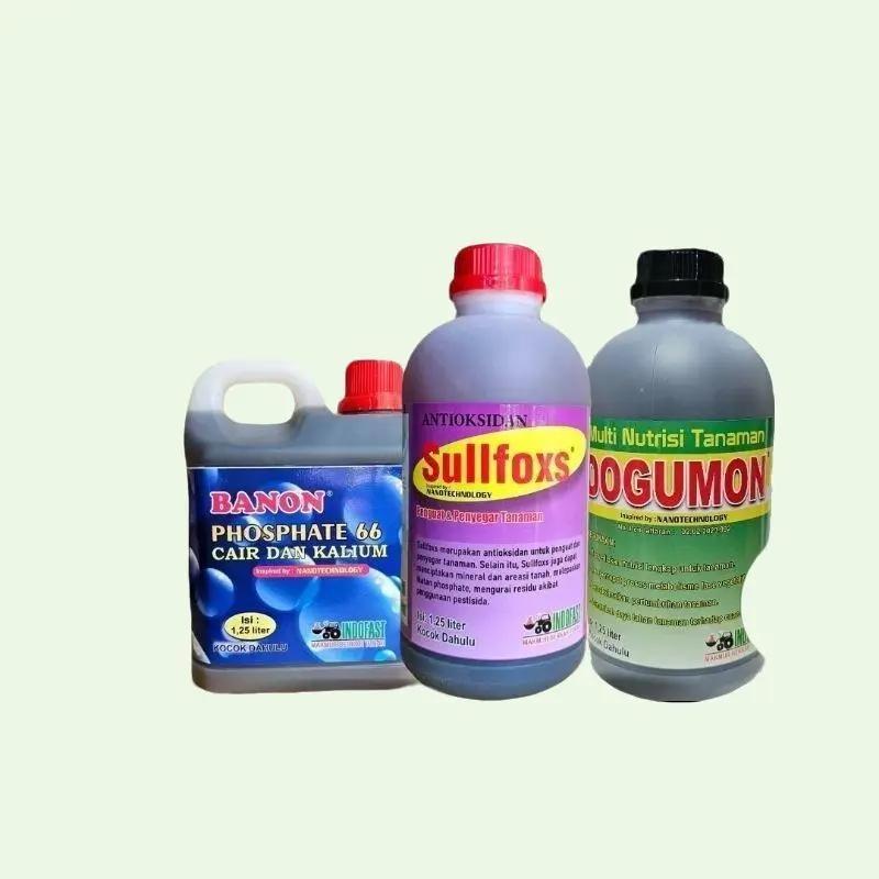 PAKET RAMUAN PUPUK GENDERUWO SUPER - Sullfoxs + Banon Phospate 66 + Dogumon dari 0'LITSTR, Pupuk Organik dengan Kotoran Sapi/Kerbau Segar, Meningkatkan Pertumbuhan Tanaman dan Produktivitas Panen Harga  315,000 rupiah*Gratis Ongkir