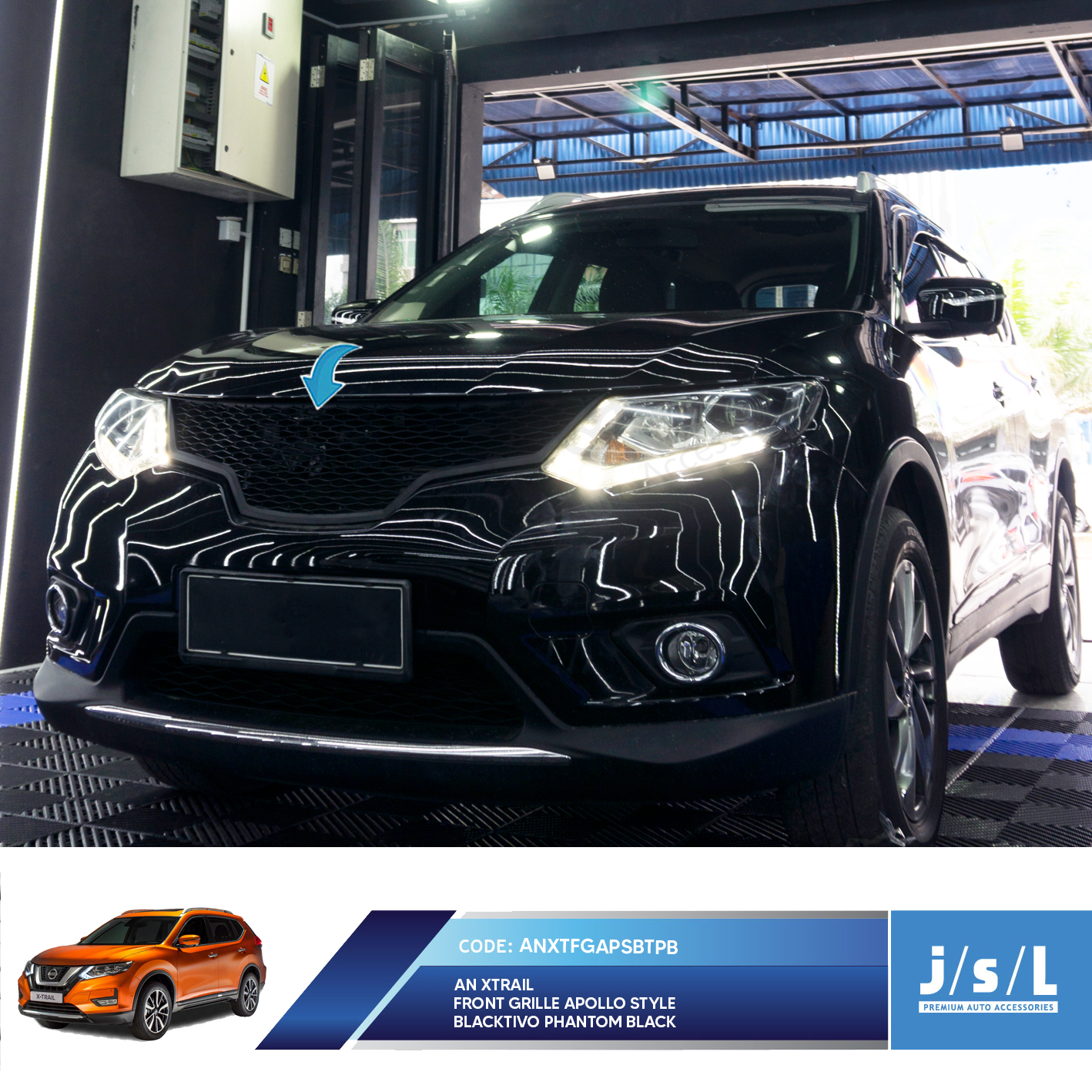 JSL Apollo Grill Depan All New X-trail Front Grille Blacktivo Phantom Black Harga 1,500,000 rupiah*Gratis Ongkir