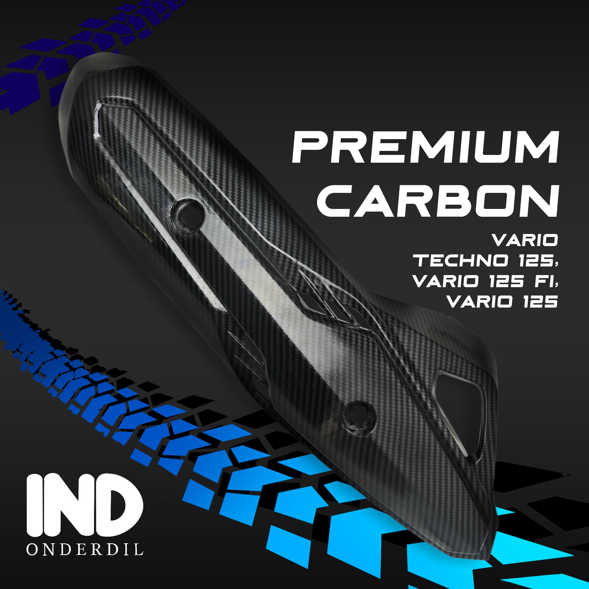 Cover Tutup-Penutup-Tameng Pelindung-Protector Knalpot-Kenalpot-Muffler Karbon-Carbon Honda Vario Techno 125 FI-F1 eSP Old-Lama-Awal Harga 42,080 rupiah*Gratis Ongkir