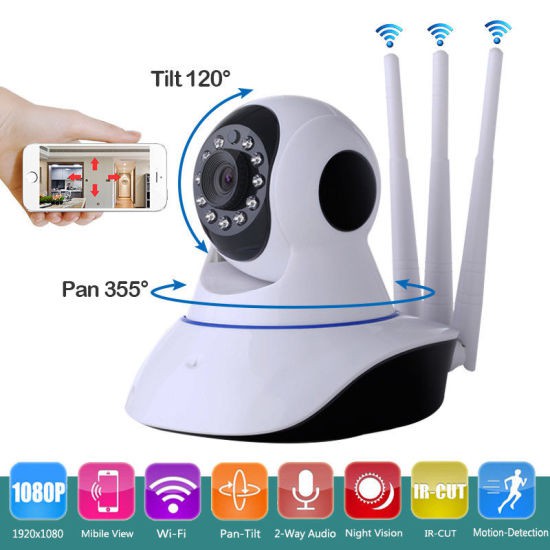 	 Cctv Q5S Wifi Ip Kamera 3 Antena Wireless Ip Camera Hd 1080P Q5S 2Mp Ftycam Pro 	