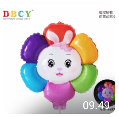 (sedang) Balon Stik Matahari Kelinci Pita Sedang 53cm X 50cm. 1pak/20pc=