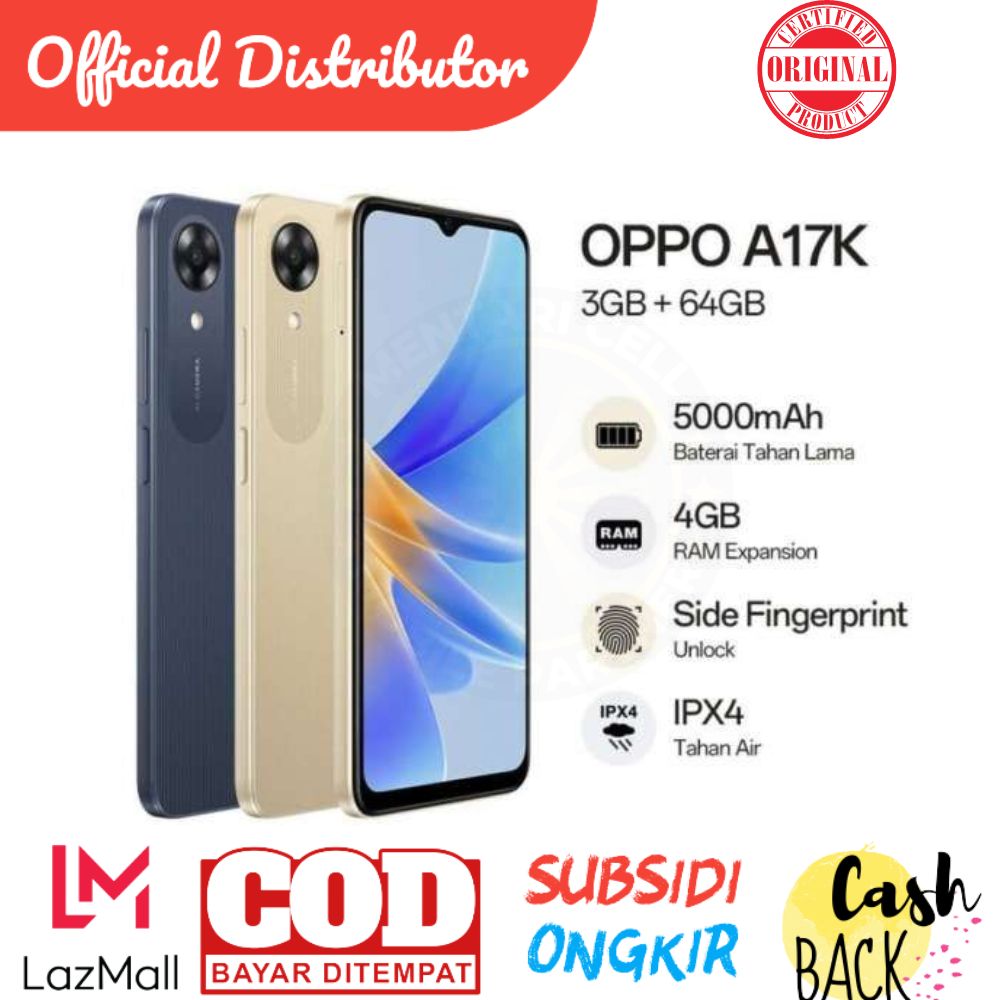 0Pp0 A17K 3/64 - Waterproof - Mediatek Mt6765 - Can Cod Harga  840,510 Ringgit*Penghantaran Percuma