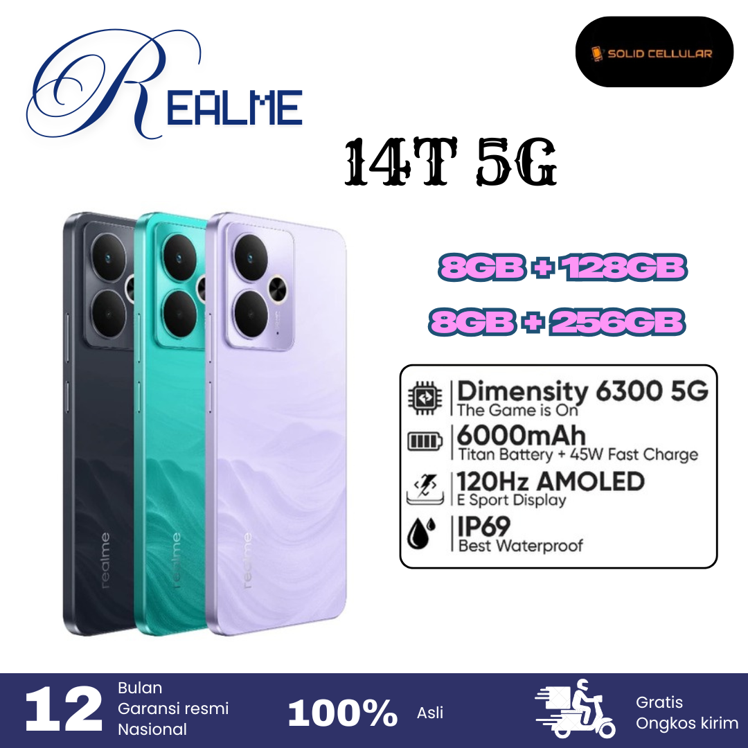 REALME 14T 5G 8/128/256 GARANSI RESMI Harga  3,280,000 Ringgit*Penghantaran Percuma
