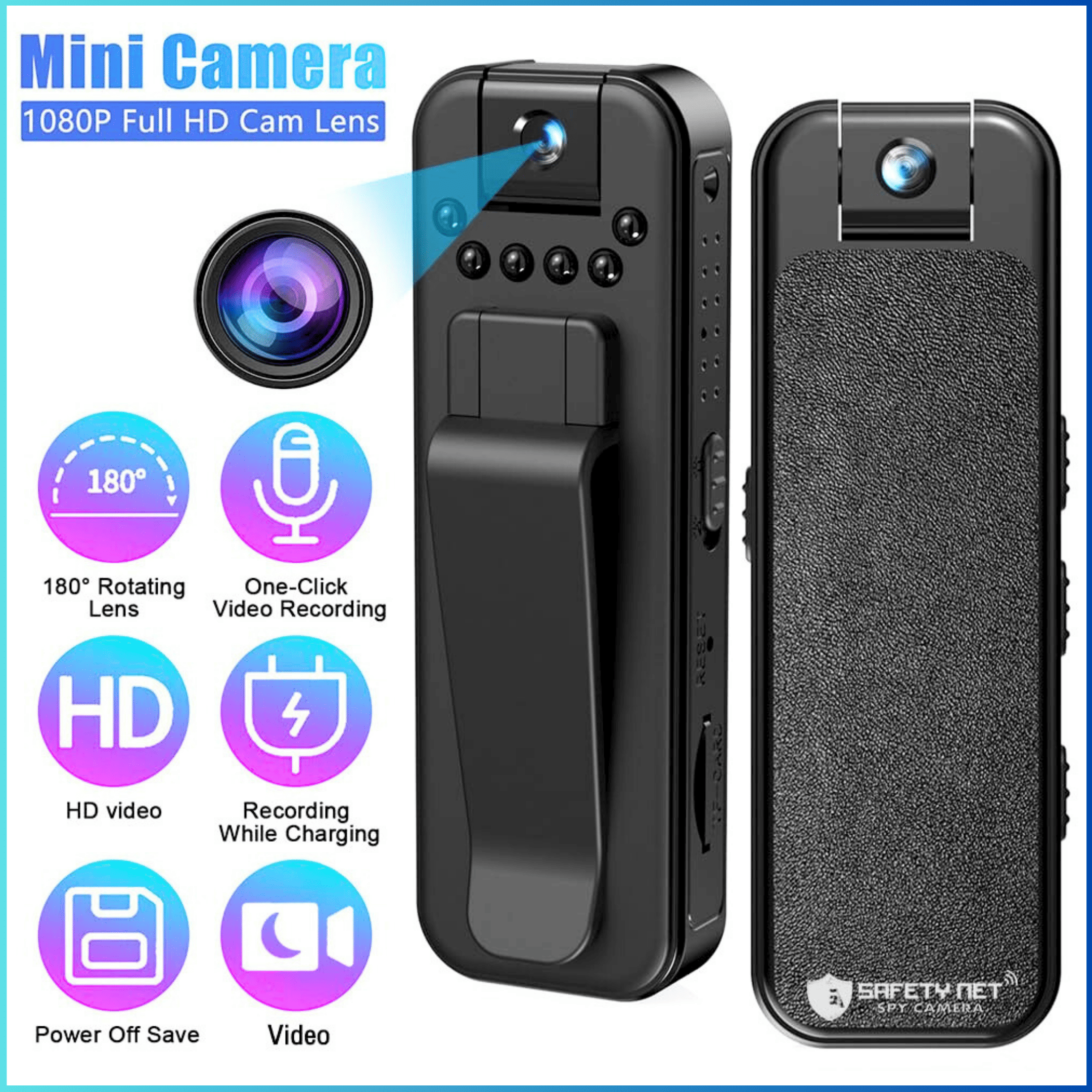 SPANN Body Cam Mini Camera Full HD 1080P Rotating Lens 400mAh K3 / Camera Mini Kamera Pengintai Clip /β¦