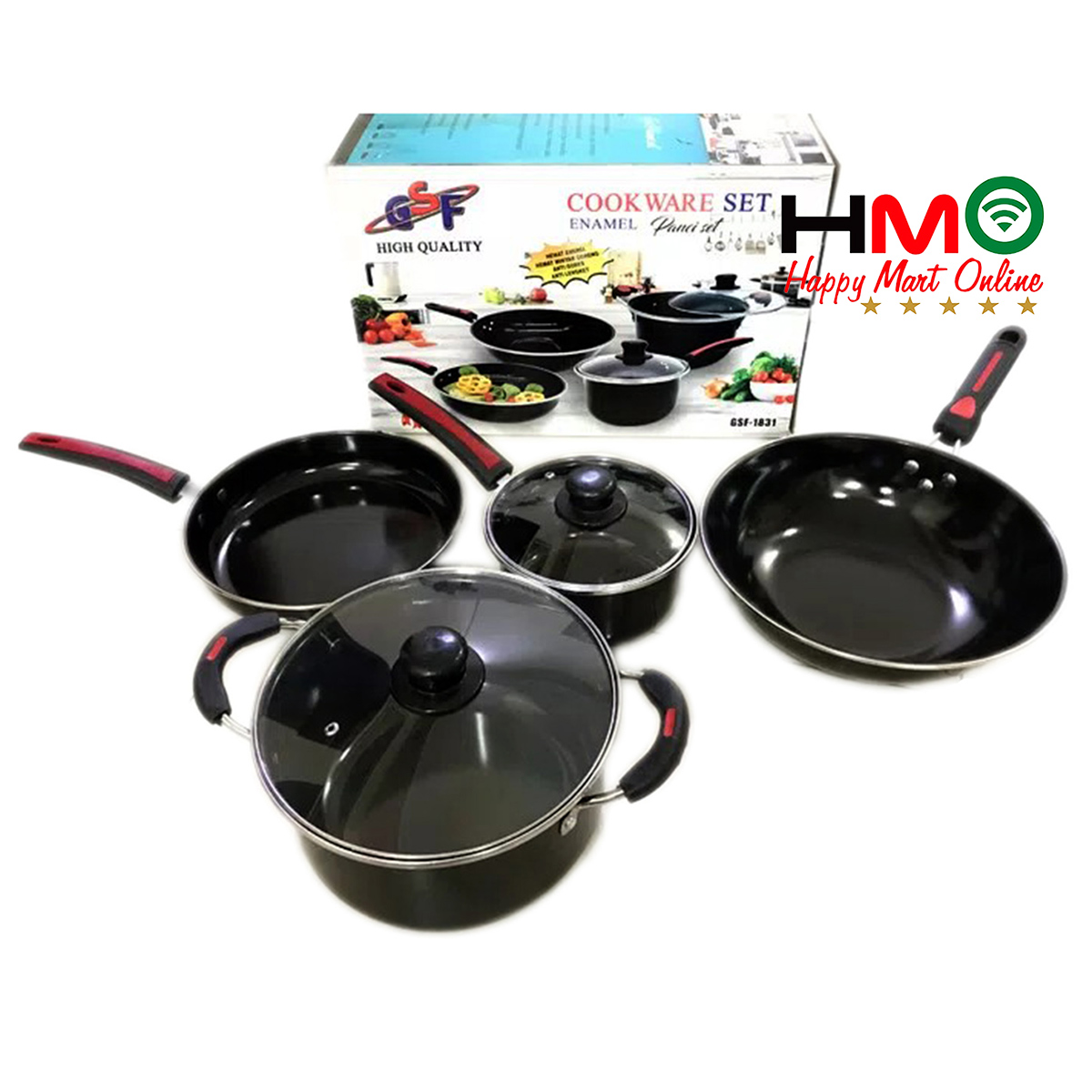 Panci Set Enamel 6 PCS GSF 1831 Panci Set Anti Lengket