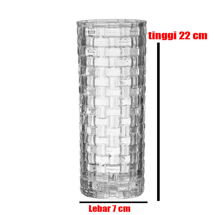 Naindo Vas kaca tebal (tanpa pohon) tempat bunga hidup & artifisial-tinggi 18 cm-pot kaca