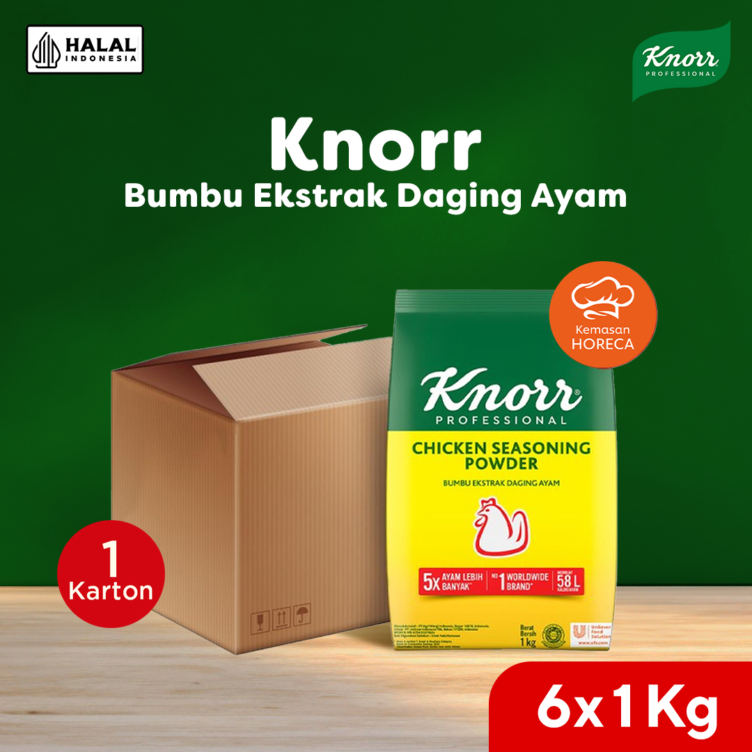Knorr Chicken Seasoning Powder Refill 1kg 1 Carton - Merek Knorr Harga 640,800 rupiah*Gratis Ongkir