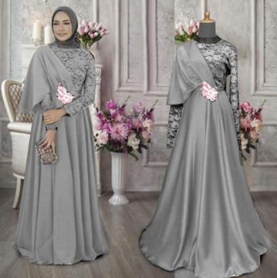 Ih Gaun Gamis Syari Pesta Saten Brukat Mewah Fashion Seragam Baju Kondangan Muslimah Kebaya Pesta Brokat Modern Wisuda Remaja Maxi Long Party Dress