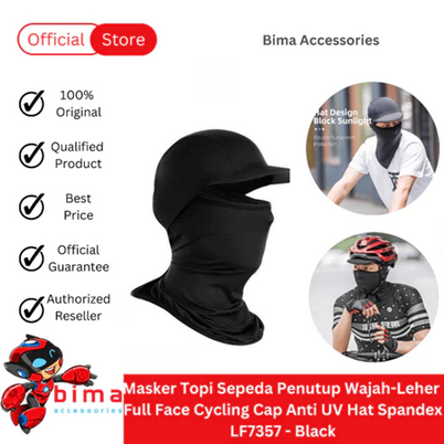Mask Hat Covering Face to Neck Anti Uv Outdoor Full Face Cycling Sport Mask Cap Lf7357 Black Harga 47,900 rupiah*Gratis Ongkir