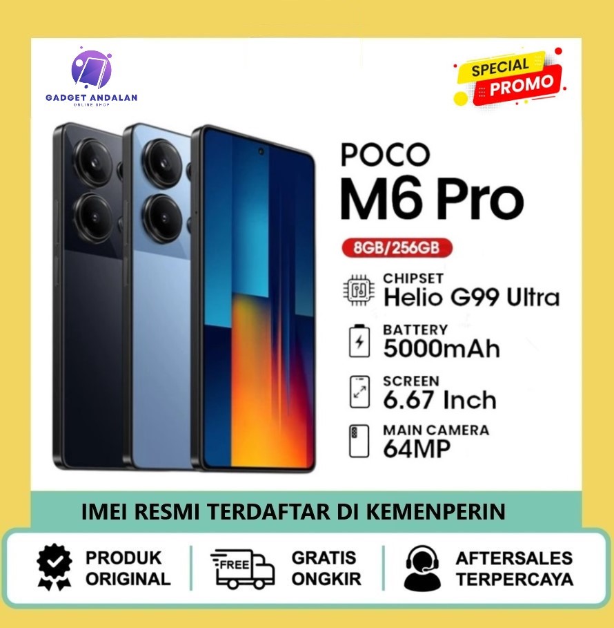 POCO M6 Pro 8+256GB | 120Hz Flow AMOLED 64MP triple camera OIS 67W Harga 2,250,000 rupiah*Gratis Ongkir
