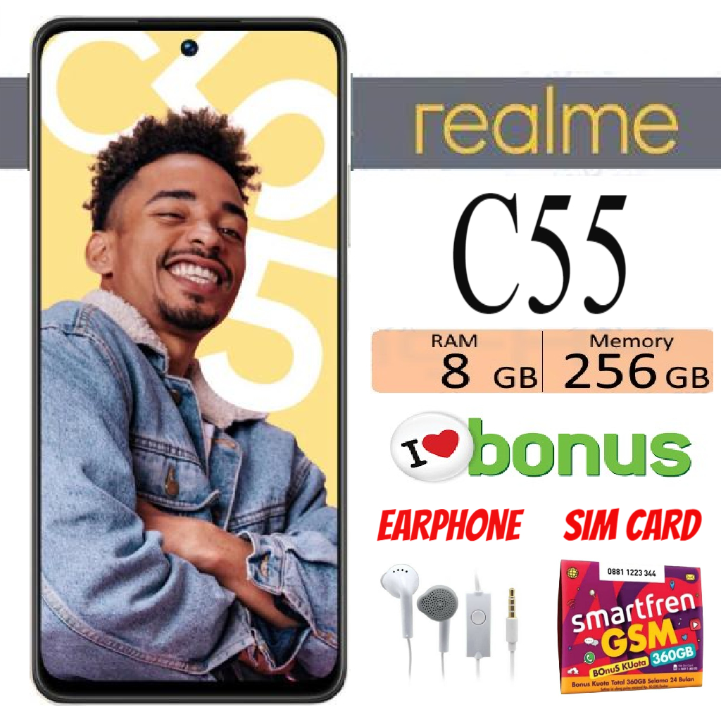 HP REALME C55 RAM 8/256 GB Sein Garansi Toko Realme c55 6/128 GB & 8/128 GB - GOLD Harga  1,550,000 Ringgit*Penghantaran Percuma