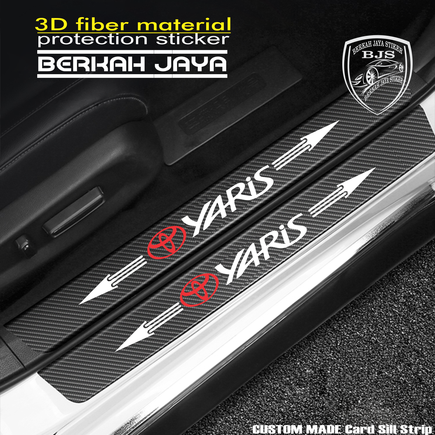 9 Pcs Stiker Pelindung Pintu Mobil Yaris 3D Door Sill Plate Guard Toyota Stiker Pijakan Pintu Harga 16,500 rupiah*Gratis Ongkir