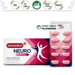 HEMAVITON NEURO FORTE 10 KAPLET 1 STRIP VITAMIN B1 B6 B12 NEUROTROPIK NEUROBION