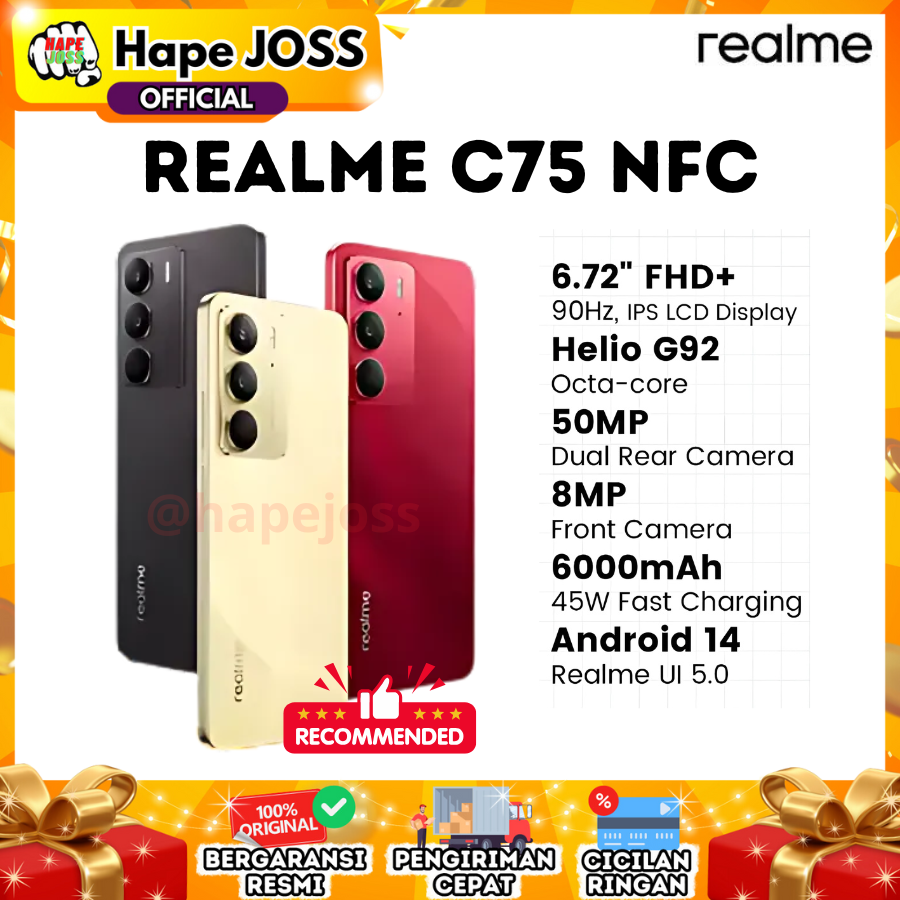 Realme C75 8/256GB NFC Garansi Resmi Giá 2,789,000 Đồng*Miễn phí vận chuyển
