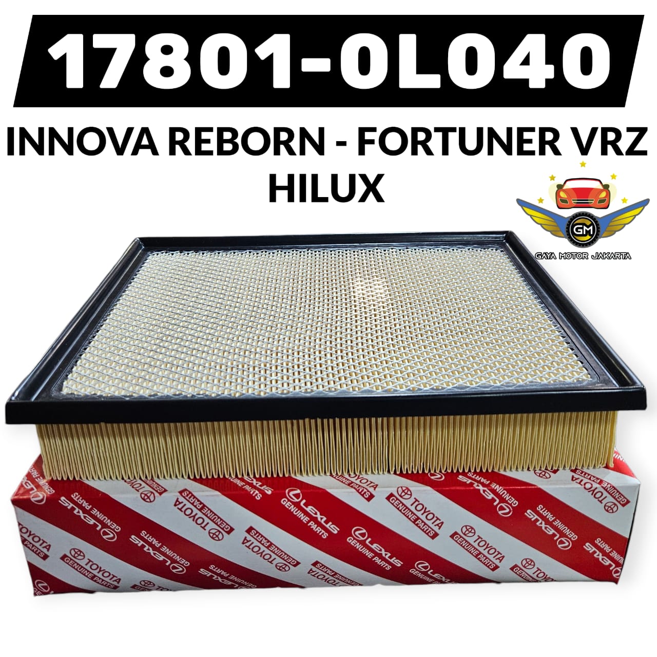 Filter Udara Toyota Innova Reborn - Fortuner VRZ - Hilux Revo - Venturer 17801-0L040 Harga 90,000 rupiah*Gratis Ongkir