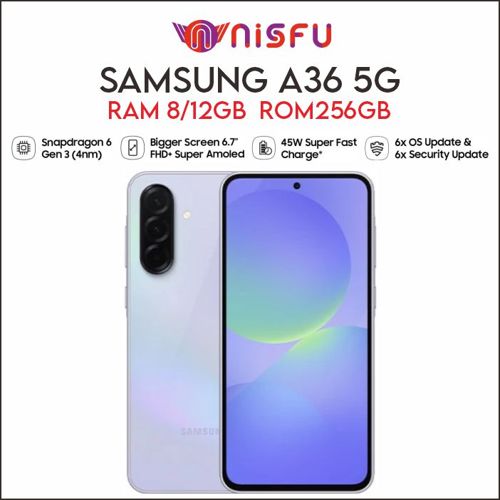 Samsung Galaxy A36 5G 12/256 GB / 8/256 GB Harga  5,199,000 Ringgit*Penghantaran Percuma