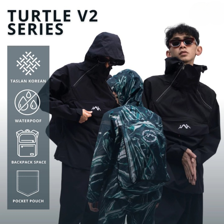 Newest raincoat backpack Turtle Pack suit adult men women Harga 76,234 rupiah*Gratis Ongkir