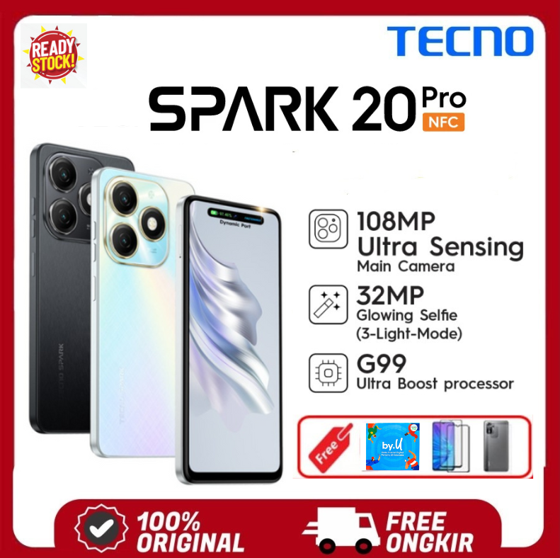 HP TECNO SPARK 20 PRO RAM 12 GB ROM 526 GB || Helio G99 || - 12/526 , Promo Harga 2,033,600 rupiah*Gratis Ongkir