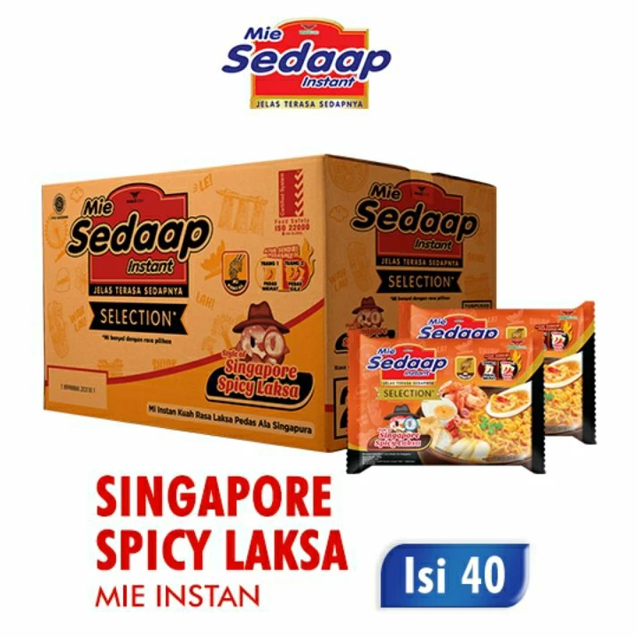 Sedaap Mie Instan Singapore Spicy Laksa 83gr isi 40 pcs [Karton] Harga  116,700 rupiah*Gratis Ongkir