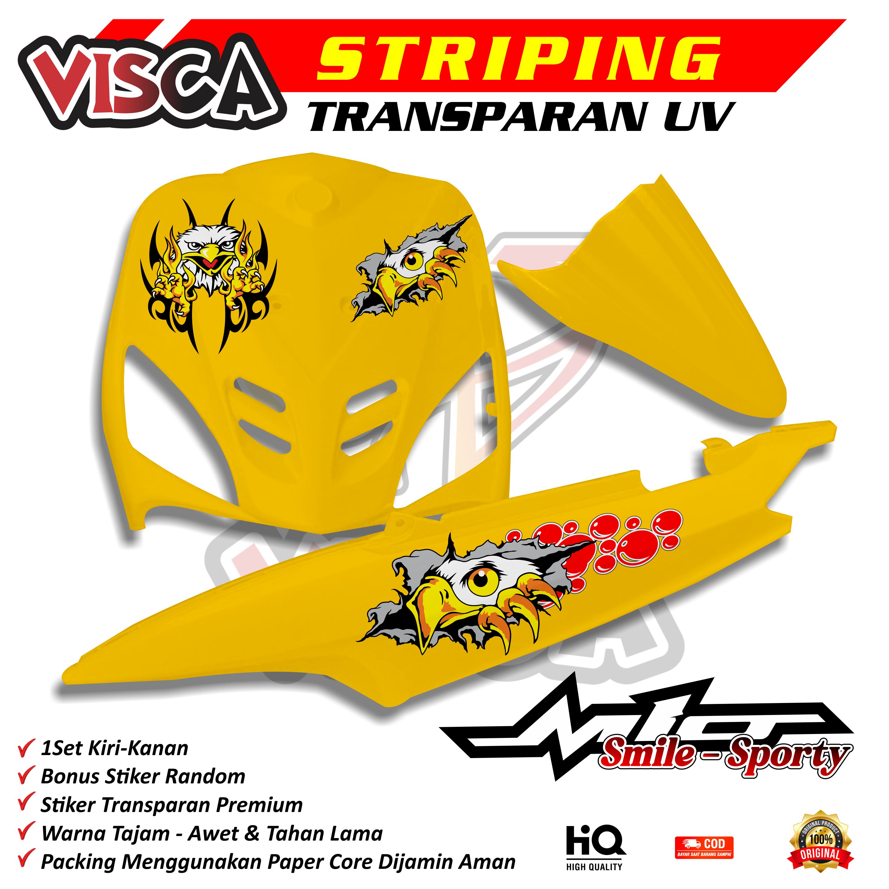 Mio Smile / Sporty Transparent Striping Simple Design Eagle Eye Variation Harga 29,000 rupiah*Gratis Ongkir