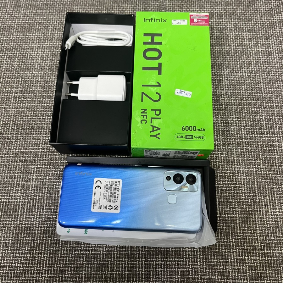 PROMO TERMURAH.. INFINIX HOT 12 PLAY RAM 4/64 & 4/128 FULLSET MURAH ISTIMEWA Harga 1,185,999 rupiah*Gratis Ongkir