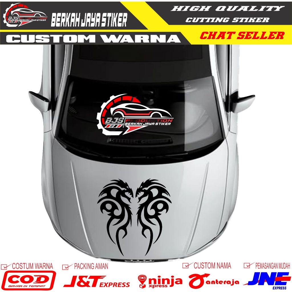 TERBARU Cutting Stiker Tribal Kap Mobil Motif Naga Harga  36,000 Ringgit*Penghantaran Percuma