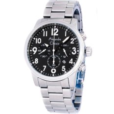 Alexandre Christie Jam Tangan Pria - Stainless Steel - 6401 Hitam Putih