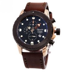 Alexandre Christie - Jam Tangan Pria - Tali Kulit- 6412 Rosegold