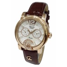 Alexandre Christie - Jam Tangan Wanita - Brown Rose - Strap Kulit - AC 2347 LBRS
