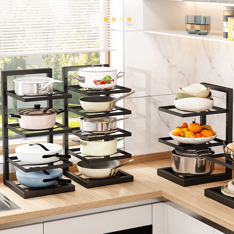 Homecart Rak Panci Susun Dapur Stainless Steel Rak Wastafel Tempat Penyimpanan Wajan Pot Mutlifungsi Harga 70,000 rupiah*Gratis Ongkir