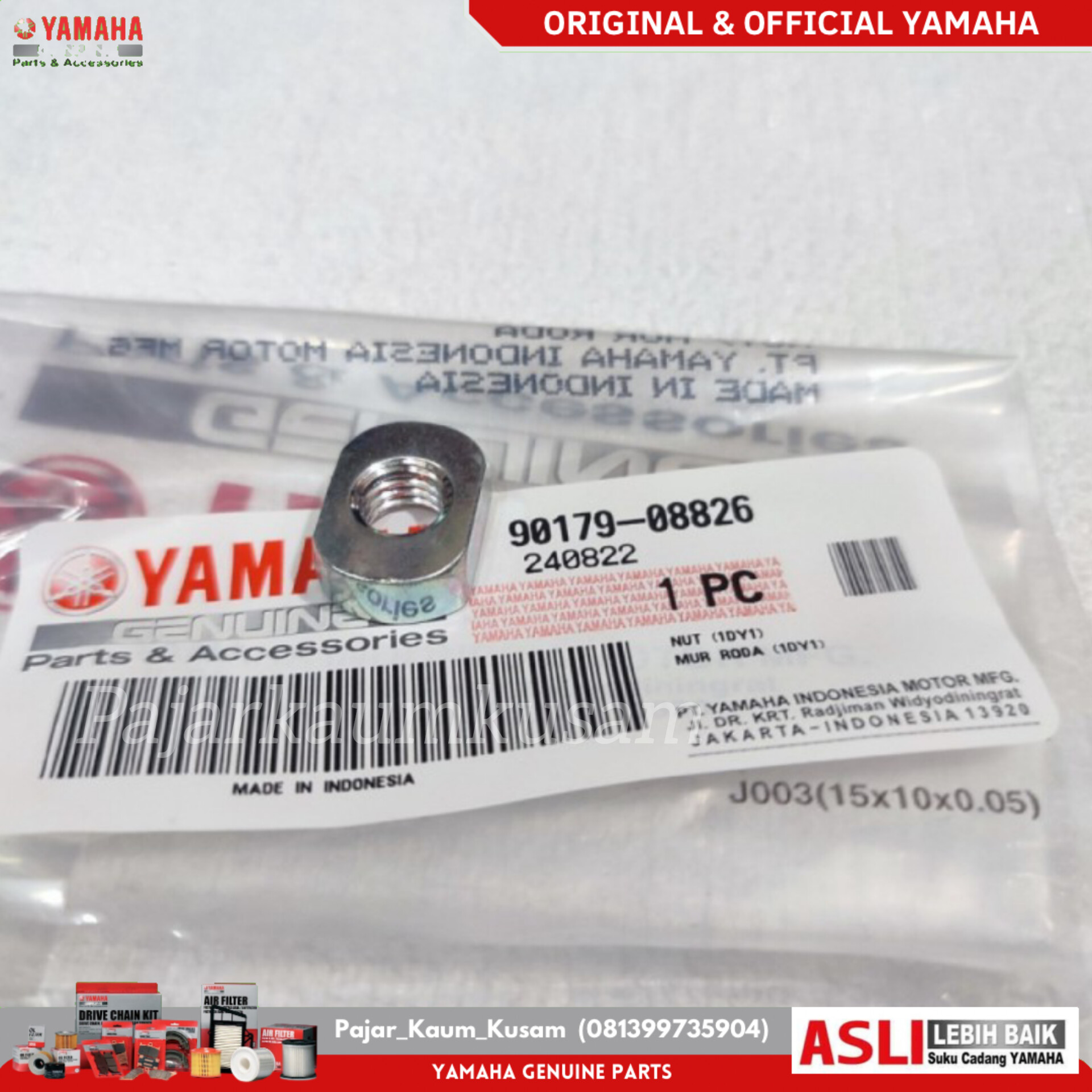 MUR NAP GEAR GIR BELAKANG JUPITER Z1 RX KING F1ZR VEGA R FIZR ORIGINAL 90179-08826 NUT Harga 15,000 rupiah*Gratis Ongkir