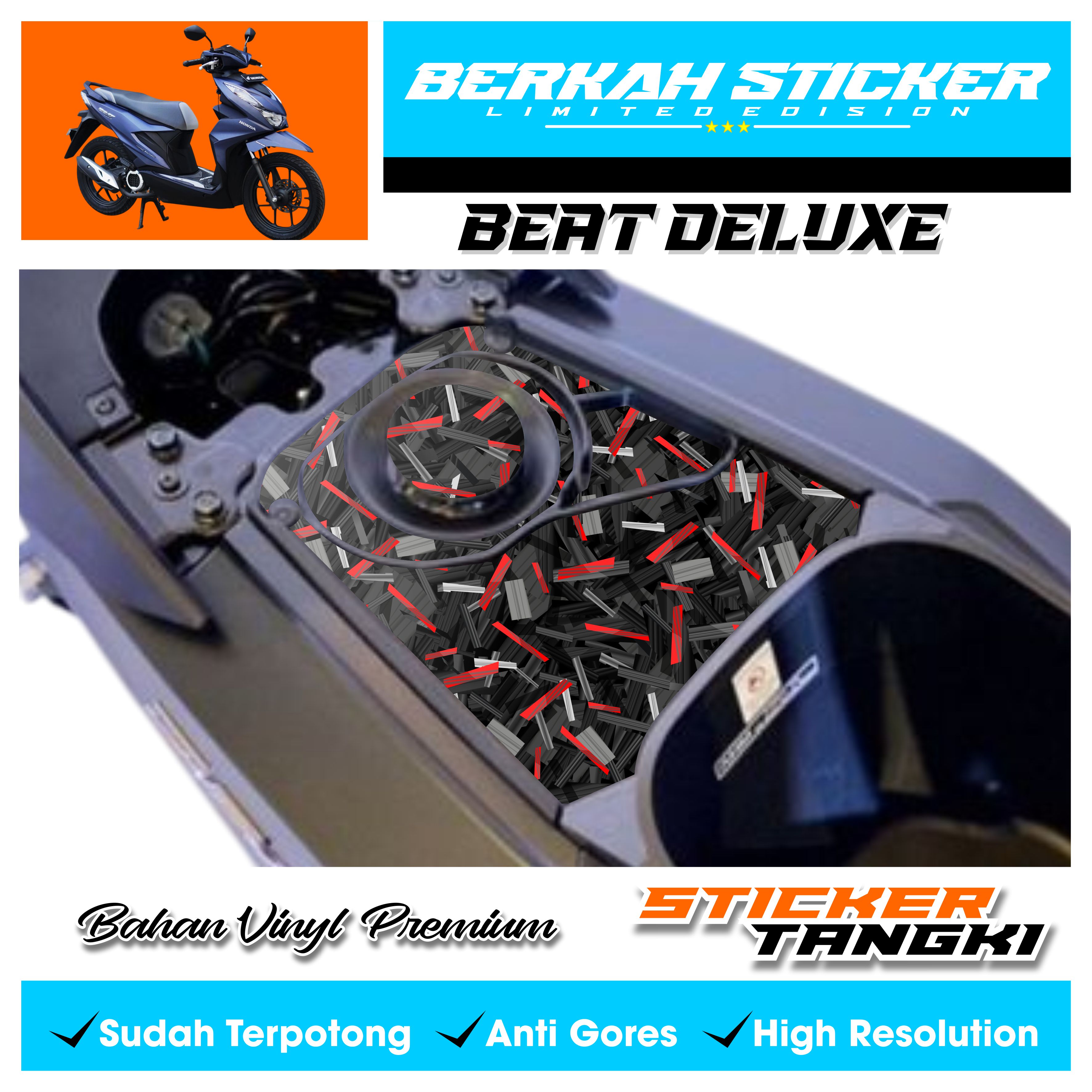 Beat Deluxe New/beat new CB 2020 - 2024 carbon forged fade proof gas tank sticker Harga 18,500 rupiah*Gratis Ongkir