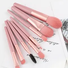 Kuas Make Up Set isi 8 FREE Dompet Warna/Alat Brush Make Up Set Travel / Kuas Kosmetik Set Halus