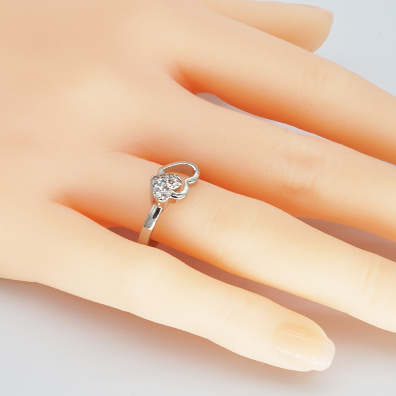 Xu Ping cincin emas wanita fashion indah indah pola permata cinta perhiasan berlian wanita