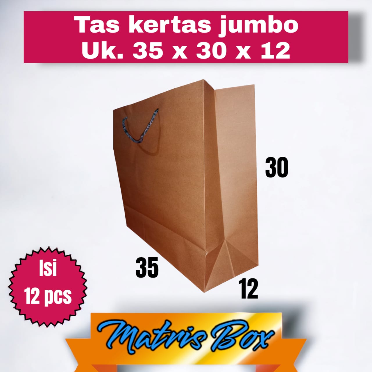 isi 12 pcs TAS KERTAS 35 X 30 X 12 paperbag untuk buket