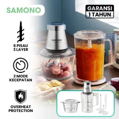 8in1 Food Chopper Stainless Steel Multifungsi Food 2 Tingkat Kecepatan BFA Free SW-CS350