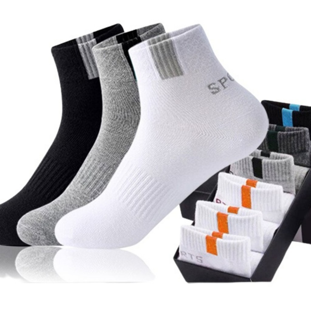 Paket 3 Pasang, Kaos Kaki Olahraga Pendek Motif Kotak New Sport Pria Wanita Dewasa Bahan Katun PE Lembut Harga 20,000 rupiah*Gratis Ongkir