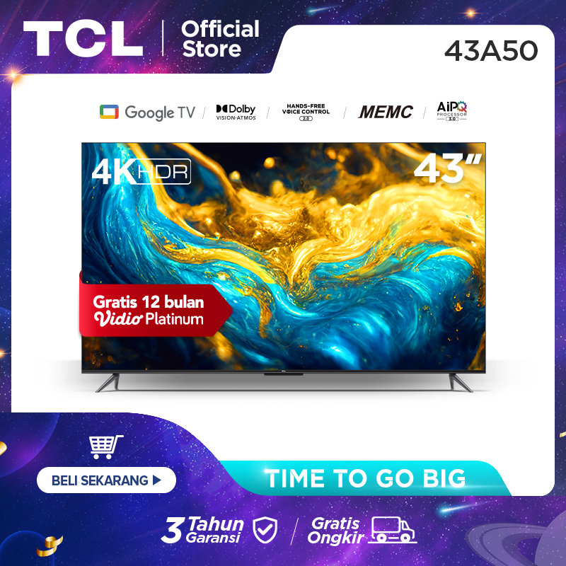 Jual TCL LED TV 43 Inc 43C645 QLED 4K UHD Google C645 SMART TV HDR10+ DOLBY
